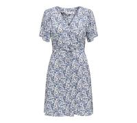 ONLY Women's Onlevida S/S Short WVN Noos Dress with Button Placket and tie Belt, Coronet Blue, S
