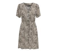 ONLY Women's Onlevida S/S Short WVN Noos Dress with Button Placket and tie Belt, Pumice Stone, L