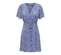 ONLY Women's Onlevida WVN Noos S/S Short Dress, Nebulas Blue/AOP: Hanna Flower, S