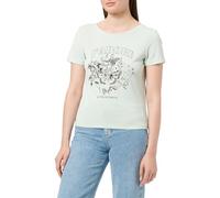 ONLY Women's Onlfree Life S/S Cross Back Top Box JRS T-Shirt, Subtle Green/Print:Jadore, Large
