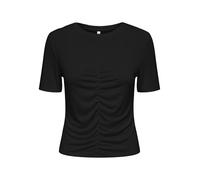 ONLY Women's Onlfree Life S/S O-Neck Gatherng Top JRS, Black, M