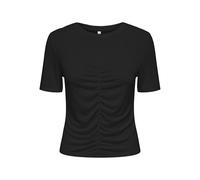 ONLY Women's Onlfree Life S/S O-Neck Gatherng Top JRS, Black, M