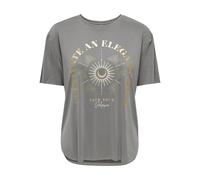 ONLY Women's Onlfree Life S/S Print Top Box JRS T-Shirt, Gray, Large