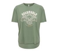 ONLY Women's Onlfree Life S/S Print Top Box JRS T-Shirt, Green, Large