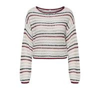 ONLY Women's Onlgeena LS Short Stripe Boatneck CC KNT, Cloud Dancer, S