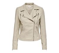 ONLY Womens Onlgemma Faux Leather Biker Otw Noos Jacket, Silver Lining, 8 UK