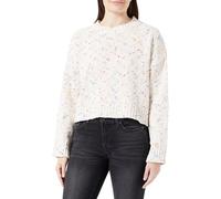 ONLY Women's Onlgracie Ls O-Neck Bf KNT Sweater, Cloud Dancer/Detail: Multi Melange dots, S