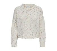 ONLY Women's Onlgracie Ls O-Neck Bf KNT Sweater, Cloud Dancer, M