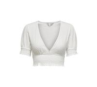 ONLY Women's Onlhannah S/S Smock Top JRS Noos T-Shirt, White, S