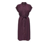 ONLY Women's Onlhannover S/S Shirt Dress Noos WVN Blouse tie Belt, Winetasting, 8