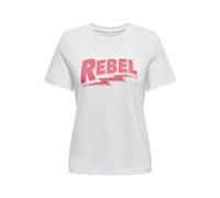 ONLY Women's Onlhenny Life Reg S/S Top Box JRS, Bright White, L