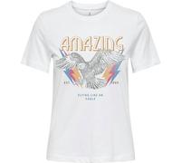 ONLY Women's Onlhenny Life Reg S/S Top Box JRS T-Shirt, White, S