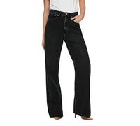ONLY Women's Onlhope Ex Hw Wide DNM Rea129 Noos Trouser, Black Denim, 32W x 34L