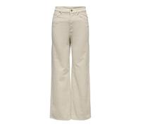 ONLY Women's Onlhope Global Ex Hw Wide Cord PNT Highwaisted, Trousers, Oatmeal, 34W x 32L