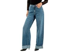 ONLY Women's Onlhope Hw Wide Fold Up DNM Cro Jeans, Medium Blue (Medium Blue Denim), 32W x 30L