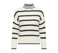 ONLY Women's ONLIBI L/S Highneck CC KNT Pullover, White Cap Grey/Stripes: W.Melange/Black, S
