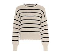 ONLY Women's Onlibi LS O-Neck Noos KNT Sweater, Whitecap Grey/Stripes: w. Black, M