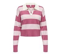 ONLY Women's Onlibi Ls Stripe Polo Pullover Cc KNT, Baby's Breath, XS
