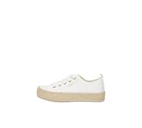 ONLY Women's Onlida-1 Lace Up Espadrille Trainers Espandrillos, White, 8 UK