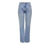 ONLY Women's ONLJACI MW Straight DNM CRO158 NOOS Jeans, Light Blue Denim, 29W x 32L
