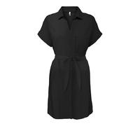 ONLY Women's Onljakiri Linen S/S Shirt Dress Ptm, Black, L