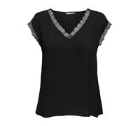 ONLY Women's Onljasmina S/S V-Neck Lace Noos PTM Top Black