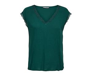 ONLY Women's Onljasmina S/S V-Neck Lace Top Noos Ptm, June Bug, XS