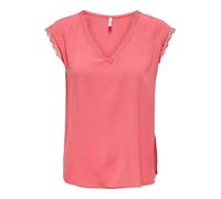 ONLY Women's Onljasmina S/S V-Neck lace top Noos PTM T-Shirt, Rose of Sharon, XS