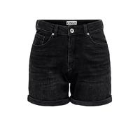 ONLY Women's Onljosephinestretch DNM Azg Noos Denim Shorts with Regular Fit and Belt Loops, Washed Black, L