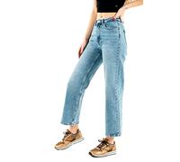 ONLY Women's ONLJUICY Life HW Wide Leg NAS365 NOOS Jeans, Medium Blue Denim/Detail, 28 / "32