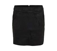 ONLY Women's Onljulie Fauxsuede Skirt OTW Noos Faux Leather, Black, 6