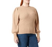 ONLY Women's ONLKATIA L/S Highneck Pullover KNT NOOS Sweater, Toasted Coconut/Detail:W. Melange, L
