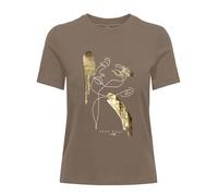ONLY Women's Onlkita Reg S/S Mix Top Box Cs JRS Ex. T-Shirt, Walnut/Print: Eternal, S