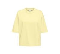 ONLY Women's Onllara S/S Boxy Tee JRS Regular fit T-Shirt with O-Neck: a Must-Have for The Whole Season, Pastel Yellow, XS