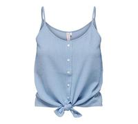 ONLY Women's Onllecey Sl Knot Singlet Noos WVN Top, Cloud Dancer/Stripes: Medium Blue, M