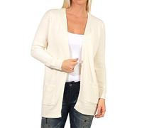 ONLY Women's Onllesly L/S Open Knt Noos Cardigan Sweater, Whitecap Gray/Detail:w. Melange, S UK