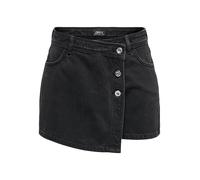 ONLY Women's Onllesly Reg Lb DNM Bj Noos Mini Denim Wrap Skort, Washed Black, M
