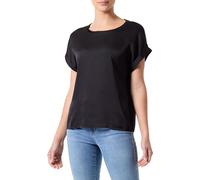 ONLY Women's Onllieke S/S Satin Mix Top WVN Noos Short-Sleeved Blouse, Black, S