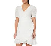 ONLY Women's ONLLISA SS WRAP Dress WVN, Cloud Dancer, S