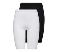 ONLY Women's Onllive Love City 2-pack Jrs Cycling shorts, Black/Pack: White., S UK
