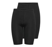 ONLY Women's Onllive Love City Shorts 2PACK JRS, Black, M (Pack of 2)