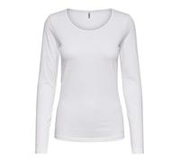 ONLY Women's Onllive Love Life L/s Oneck Top Noos JRS T-Shirt Not Applicable, White, L