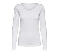 ONLY Women's Onllive Love Life L/s Oneck Top Noos JRS T-Shirt Not Applicable, White, L