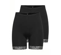 ONLY Women's Onllive Love Life LACE Shorts 2PACK JRS, Black, XS