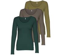 ONLY Women's Onllive Love Ls O-Neck Top 3-Pack Cs JRS Longsleeve T - Shirt