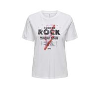 ONLY Women's Onllucia Reg S/S Top JRS T-Shirt, White, Large