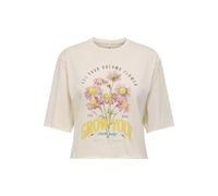 ONLY Women's Onllucy Life S/S Flowers Top Box JRS, Tofu, S