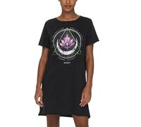 ONLY Women's Printed Short Sleeve Shirt Dress Long Cotton Summer Dress, Colours:Black-2, Size:M