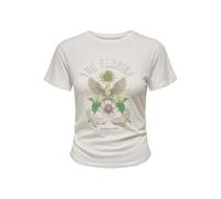 ONLY Women's Onllucy Life S/S Summer Top Box JRS, Cloud Dancer, L