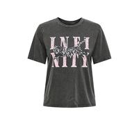 ONLY Women's Onllucy Life S/S Tigers Top Box JRS, Black, L